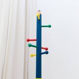 Vintage 1980s coat rack in the shape of a pencil - Pierre Sala style - Memphis Pop Art design - 80s 90s