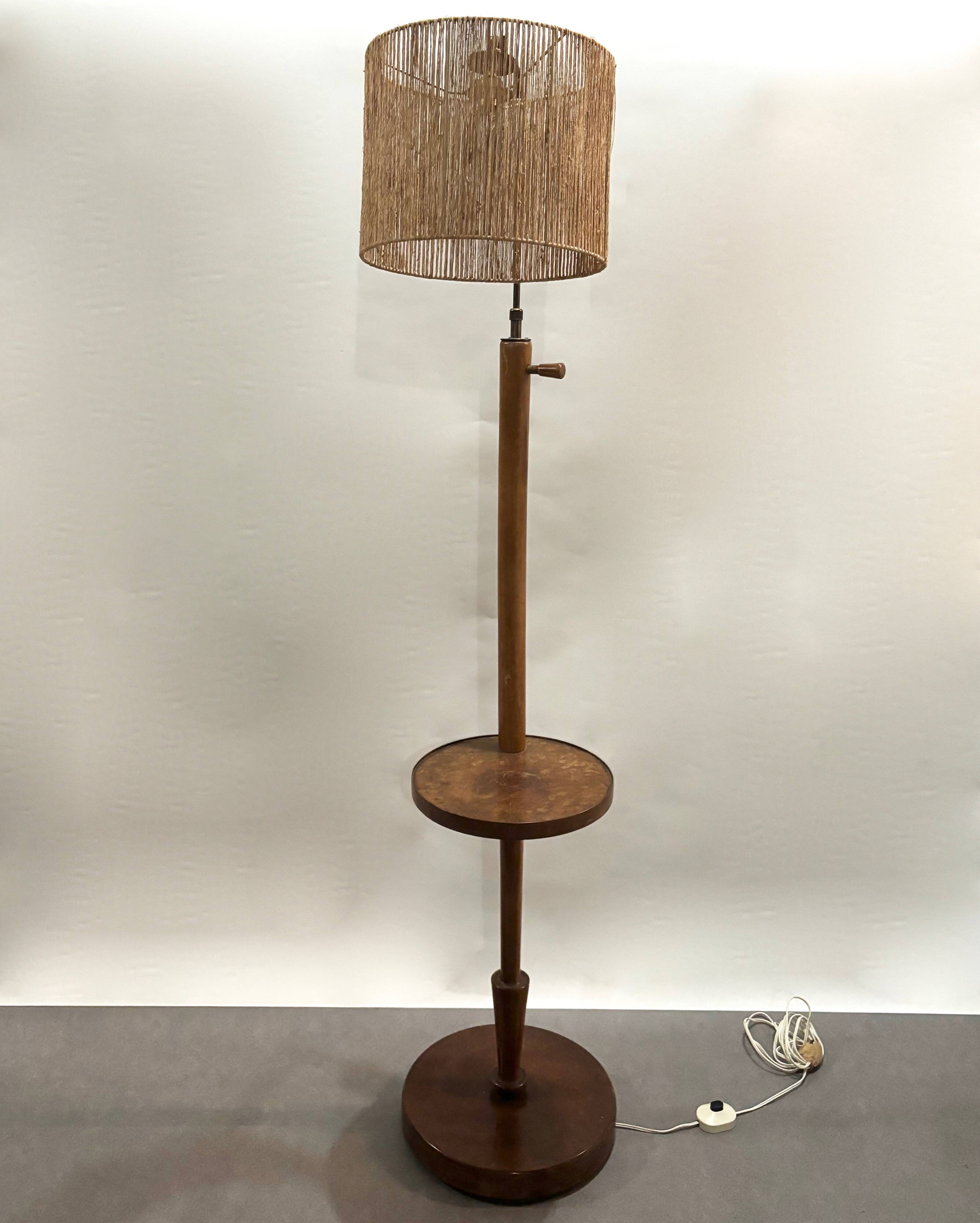 Art deco rope floor lamp