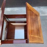 Table vitrine ancienne en bois et verre – style élégant