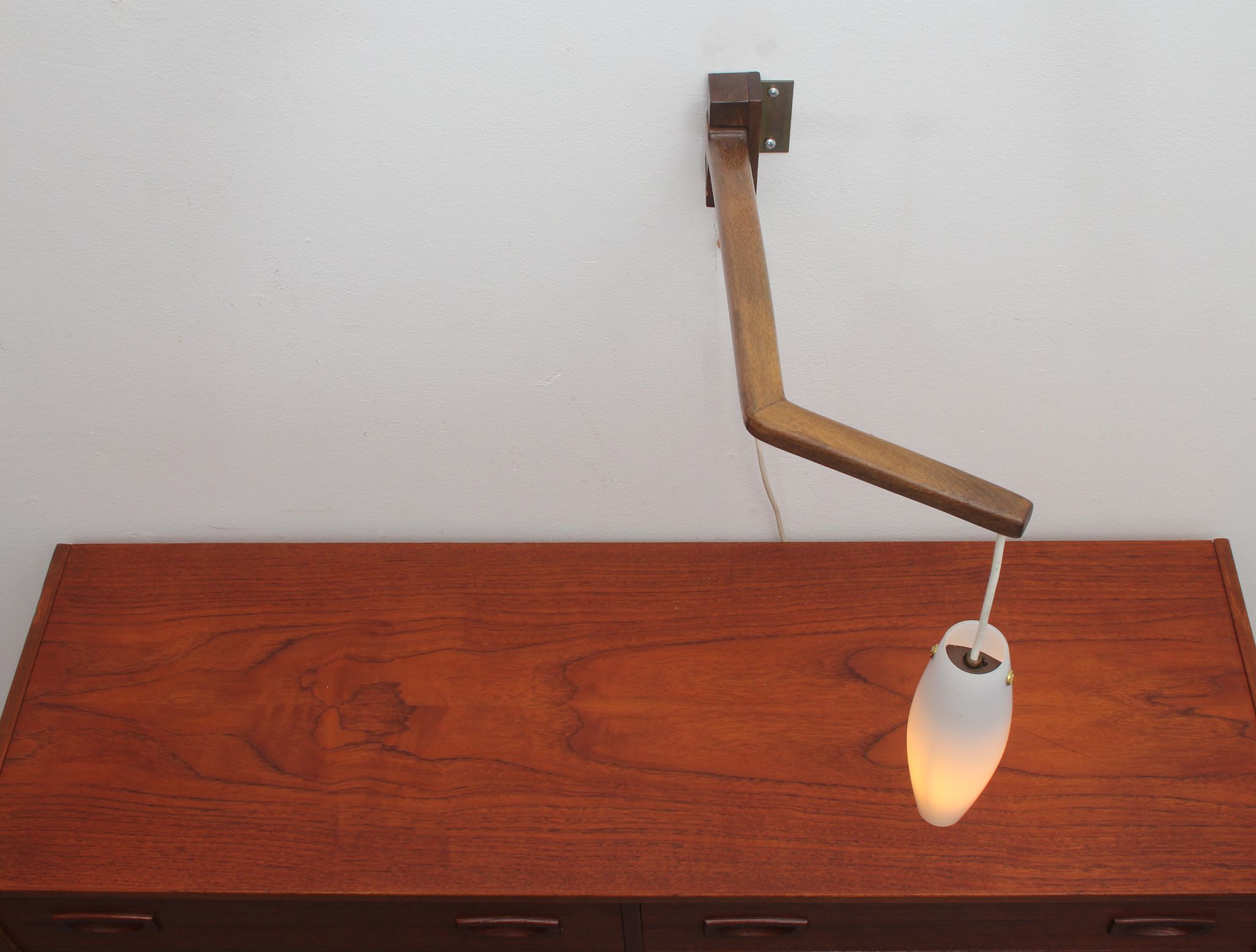 1960s boomerang wall lamp opaline glass