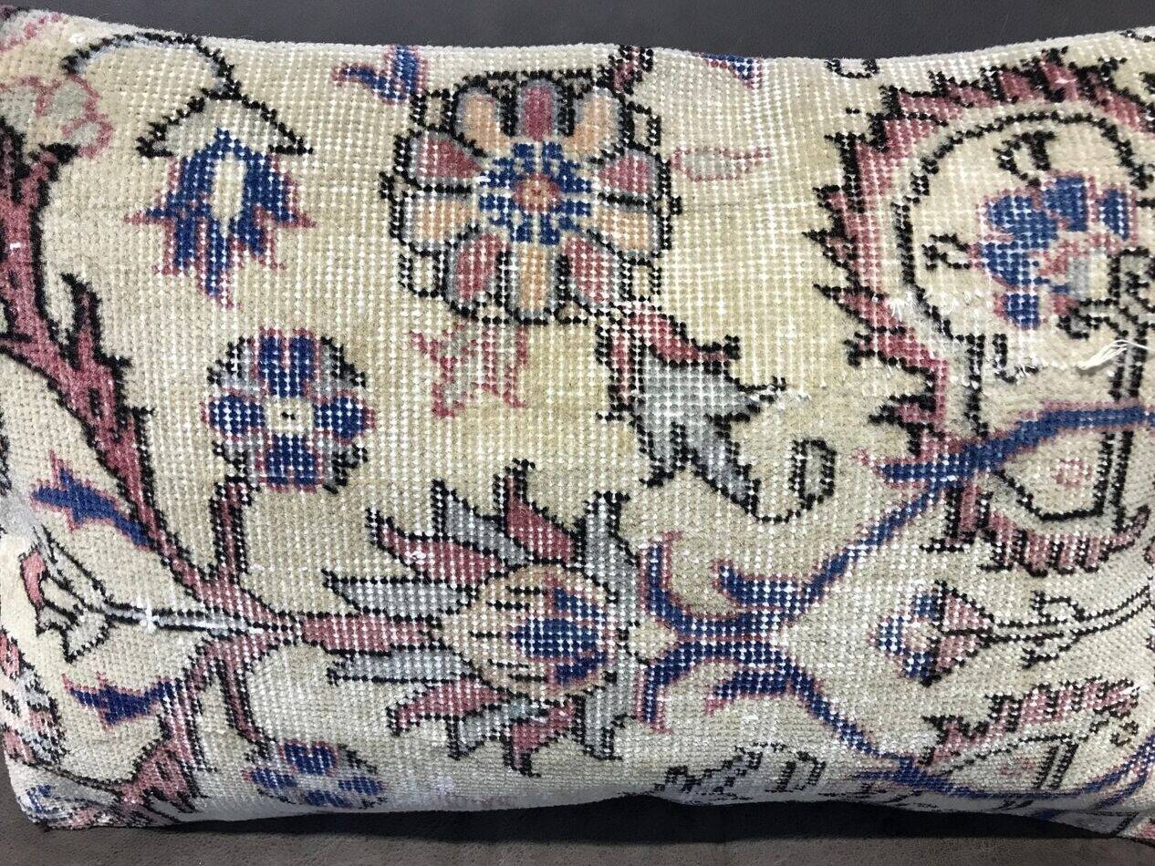 Housse de coussin lombaire en tapis décoloré 40x60 cm