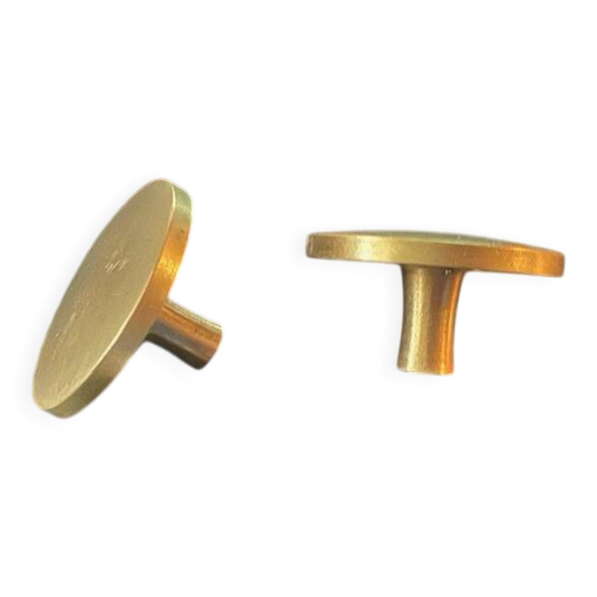 pair of old brass handle knobs