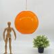 Suspension / orange opaline ball lamp, vintage / Space age