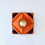Vintage wall lamp PAN ceramic, 70's wall lamp orange, Pop Art