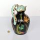 Large pitcher / Monaco vase in polychrome earthenware with bas relief decoration of fish on a seabed