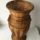 VAse en osier tressé bi coloré