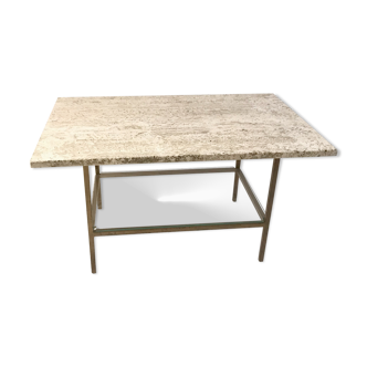 Travertine coffee table