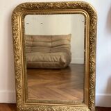 Old mirror louis Philippe gilded carved fireplace