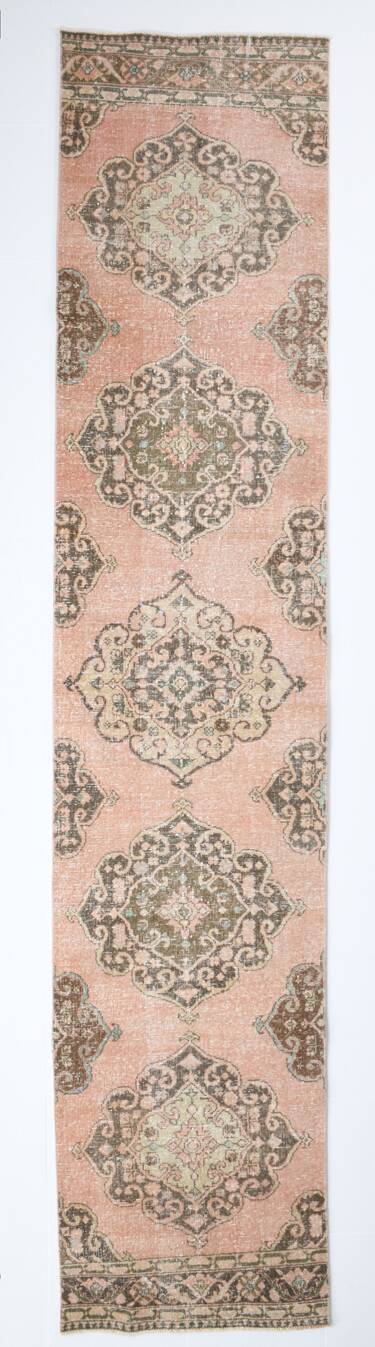 Red Brown Persian Runner Rug, 79x382Cm