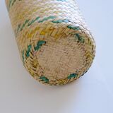 Glass and wicker bottle