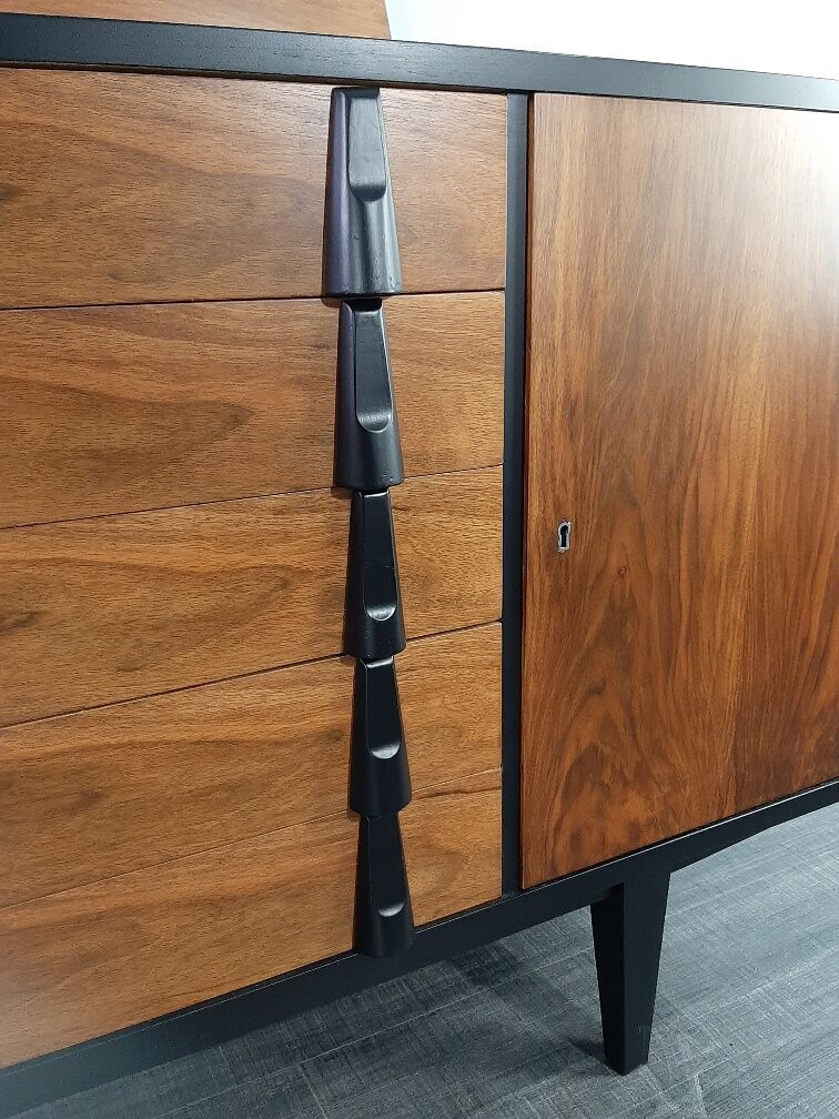 Enfilade in Walnut design Raymond Halas, Polish Vintage 1960s