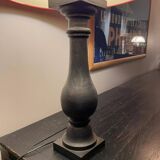 Lamp with red hat and cast iron base