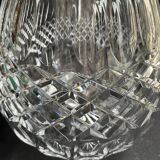 Important jug with ice reserve in cut crystal and silver-plated metal
