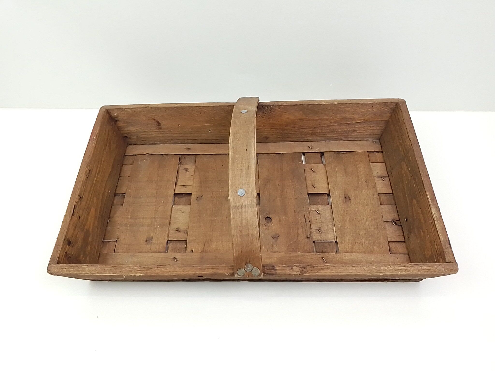 Rectangular wooden basket and crate