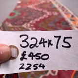 Old Turkish narrow Kilim Runner 324x75 cm shabby chic, vintage kelim