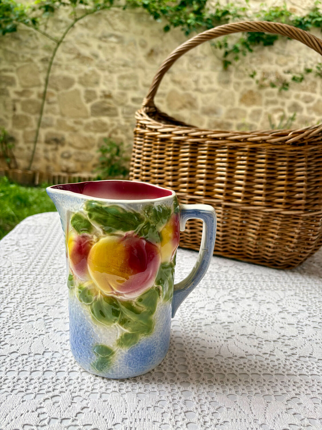 Pichet barbotine pommes