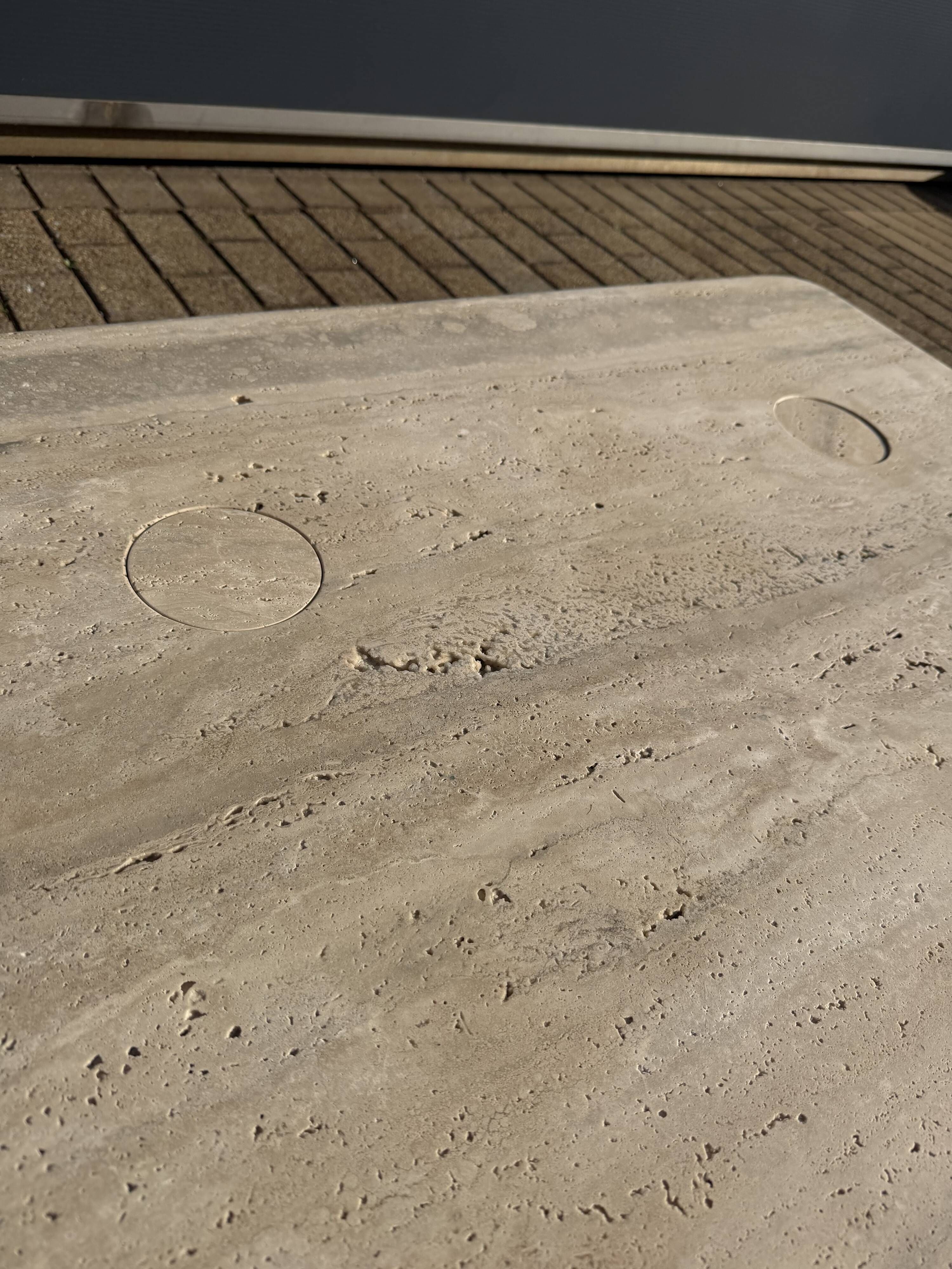 Travertine coffee table Angelo Mangiarotti for Up&Up 1970s