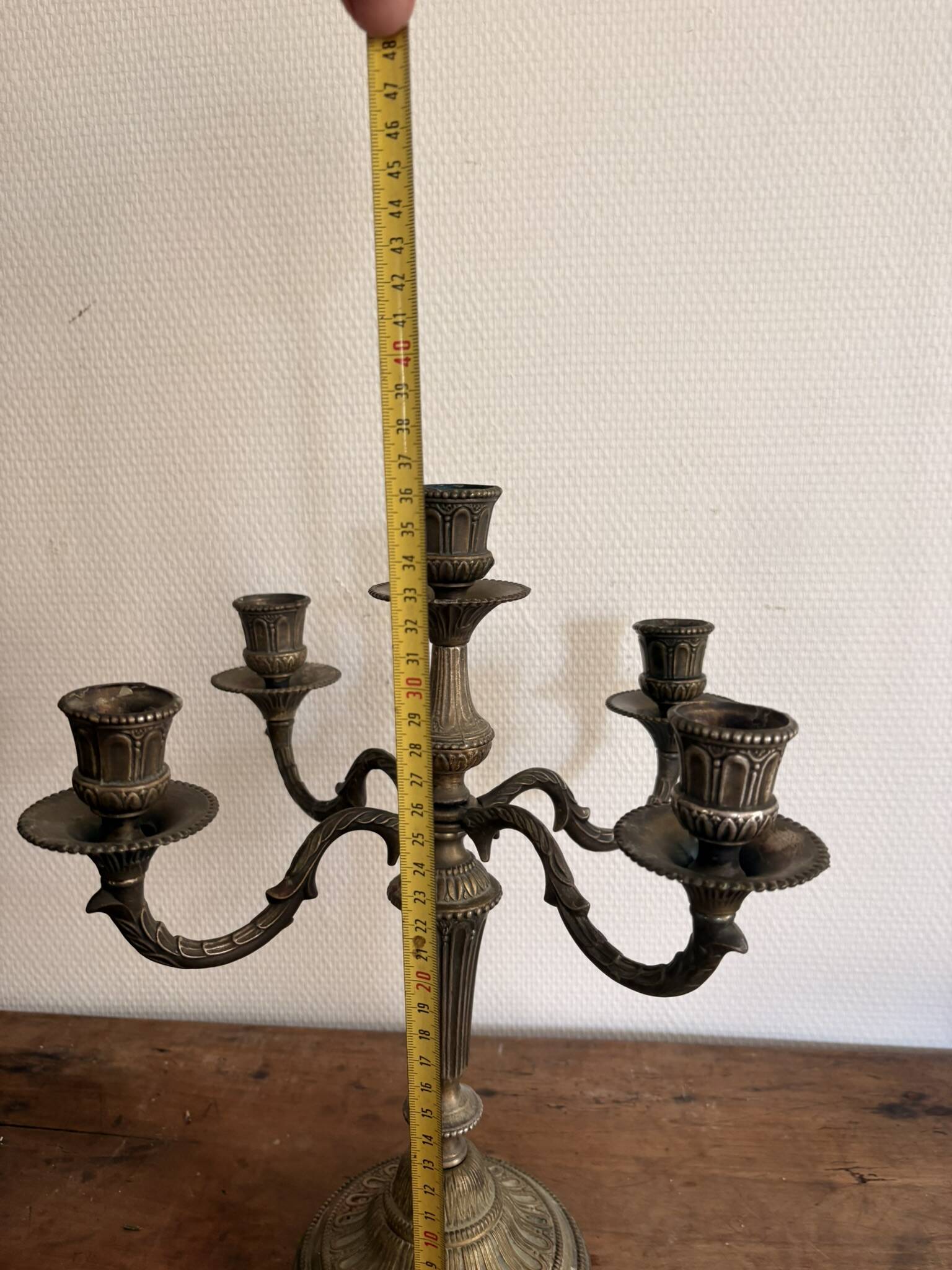 Candelabrum 5 Lights Bronze Brass Louis XVI Neoclassical Style