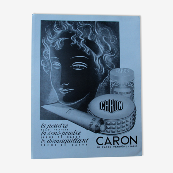 Old advertising Caron , perfumer, 50s