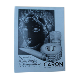 Ancienne publicité Caron , parfumeur, années 50