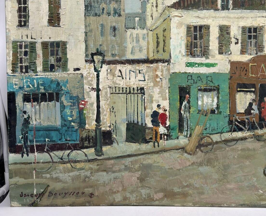 Lively street Jacques Bouyssou Oil on canvas