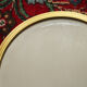 Miroir vintage rond  bordure acier doré
