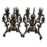 Pair of bronze candlesticks