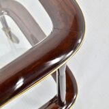 Mahogany brass and glass drinks trolley from italy, circa 1950