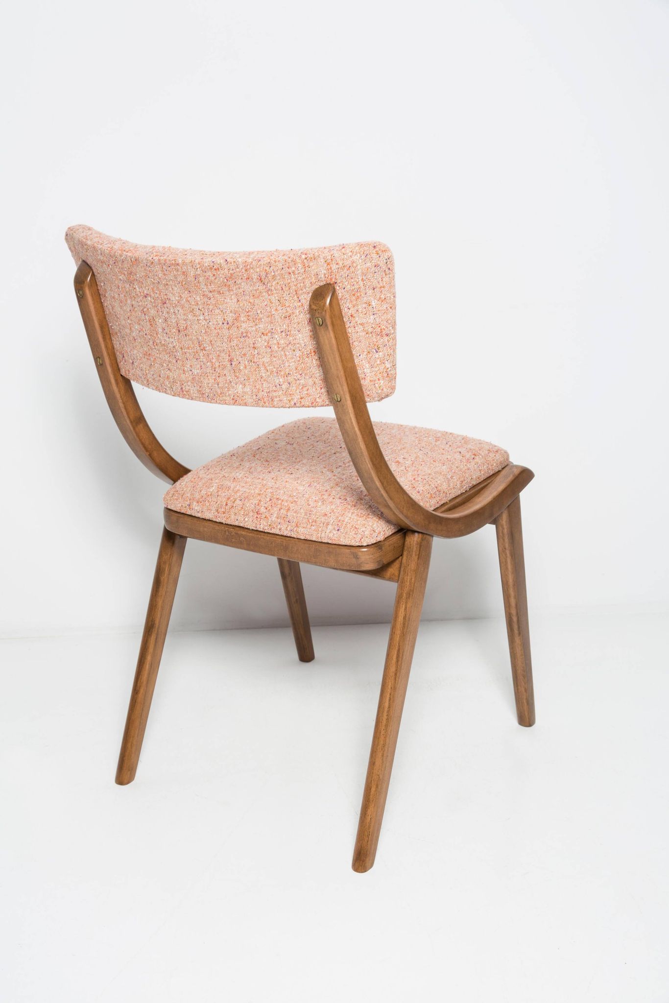 Bumerang Chair Mid-Century Modern, Orange Fish Wool, Poland, 1960s