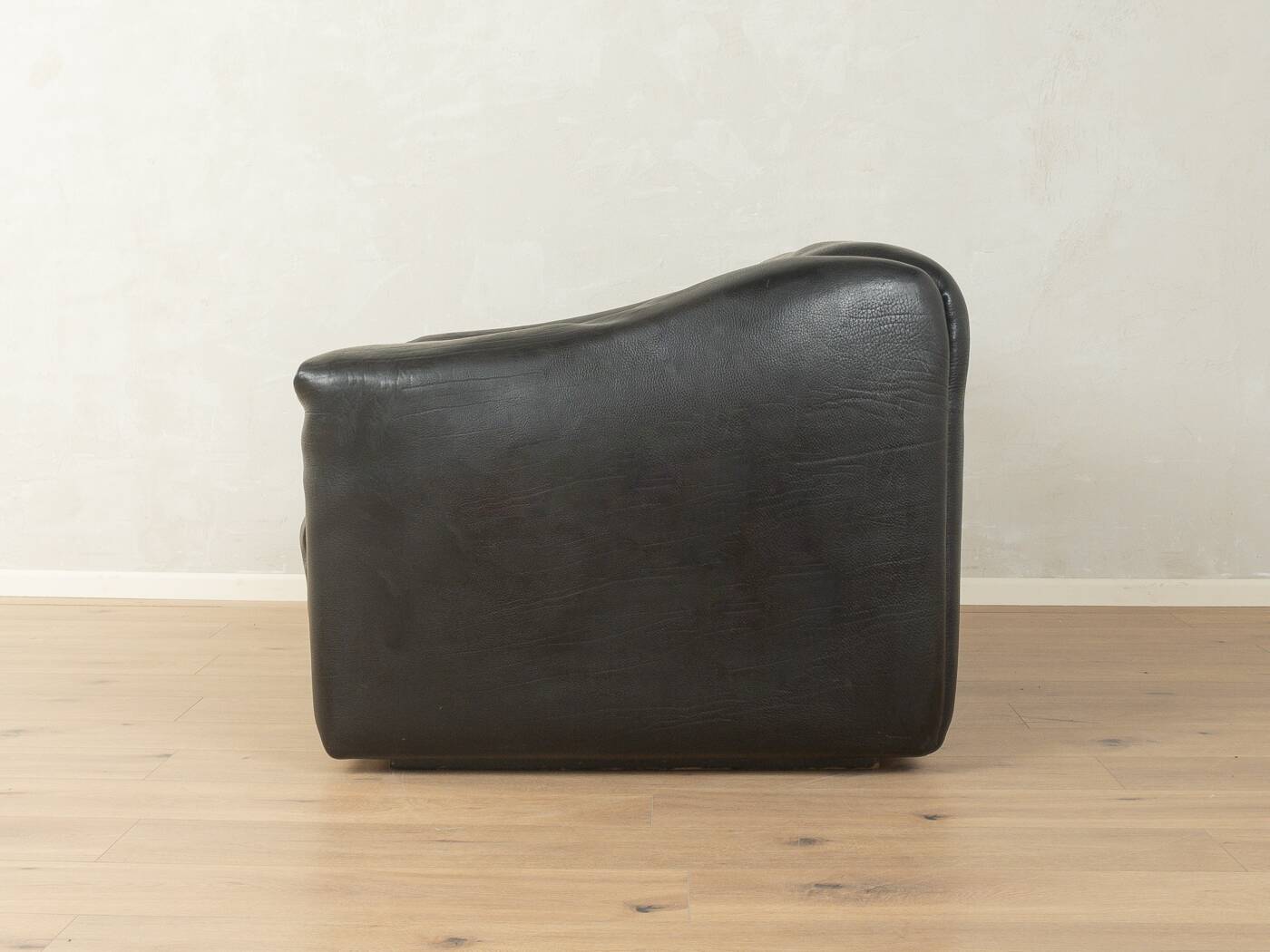 DS-47 two-seater sofa by de Sede, 1970s, black nappa leather
