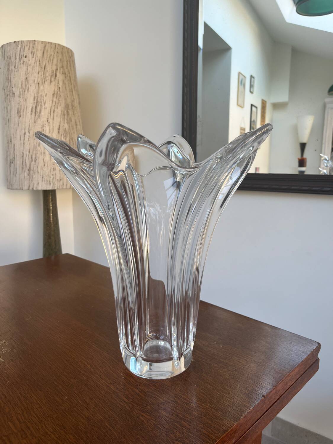Large antique crystal vase – Art Vannes France