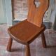 Vintage solid wood chair, brutalist chair, furniture, accent chair.
