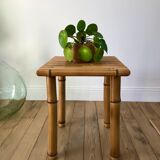 Vintage rattan and bamboo stool 50s-60s