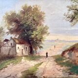 1870s french oil painting on canvas