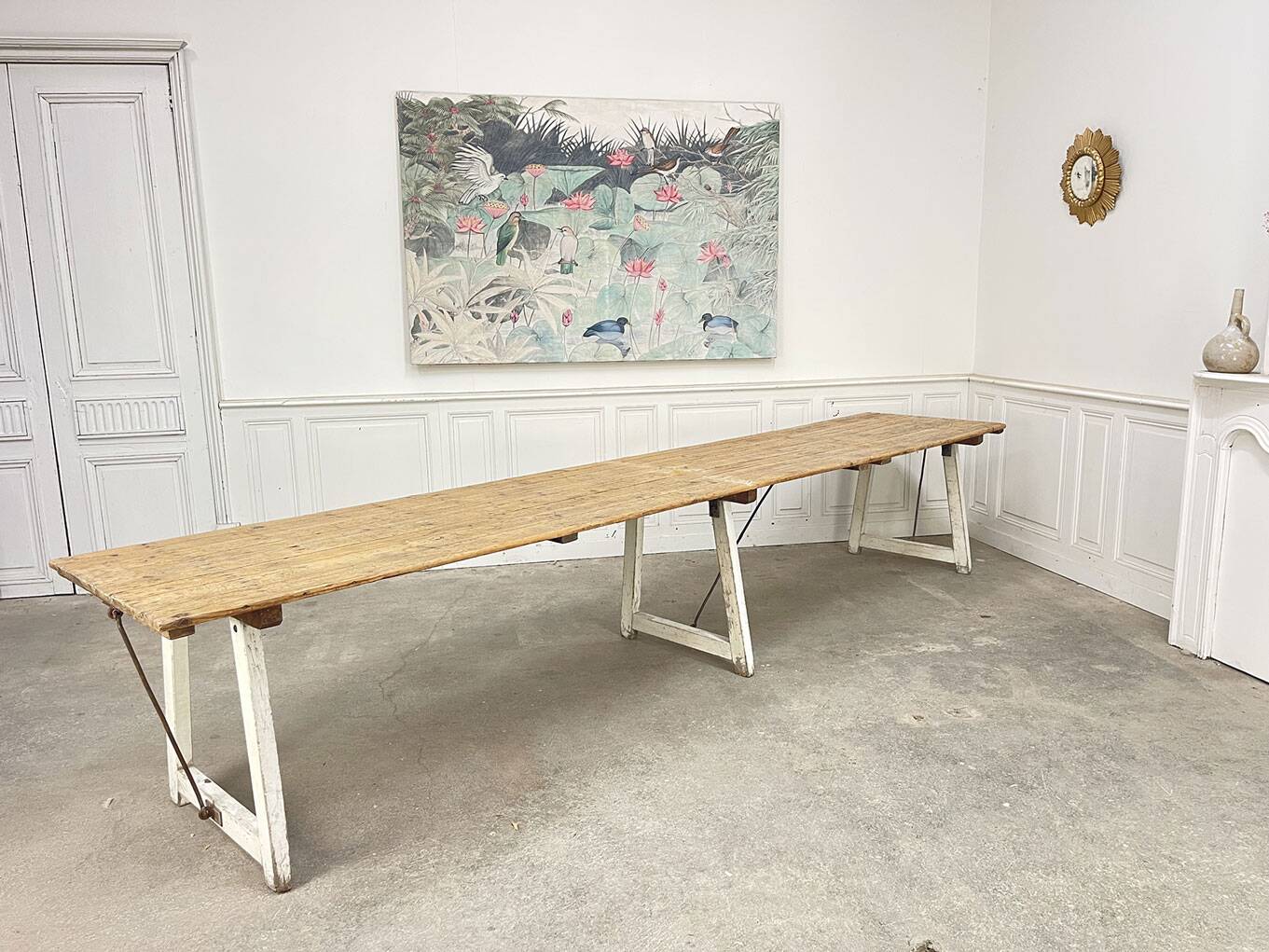 Large 1940s-style outdoor dining table