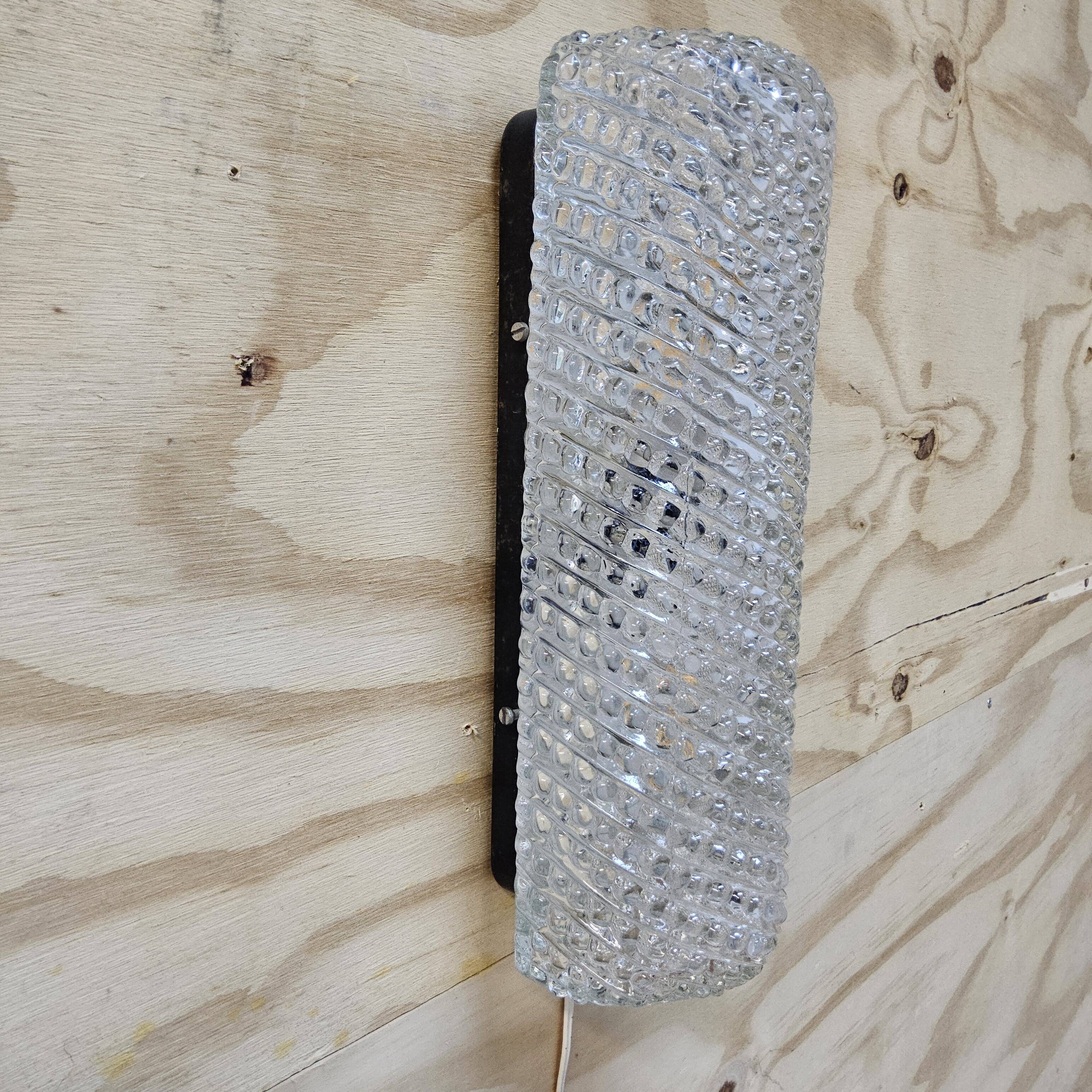 Vintage wall lamp Glashutte Limburg bubble glass texture (60s)