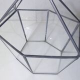 Glass terrarium mini cactus greenhouse in glass and metal