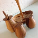 Scandinavian style wooden condiment set 60/70