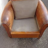 Mustache leather club chair