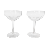 2 glasses of smoked glass champagne