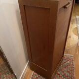 Drum filing cabinet with sliding curtain
