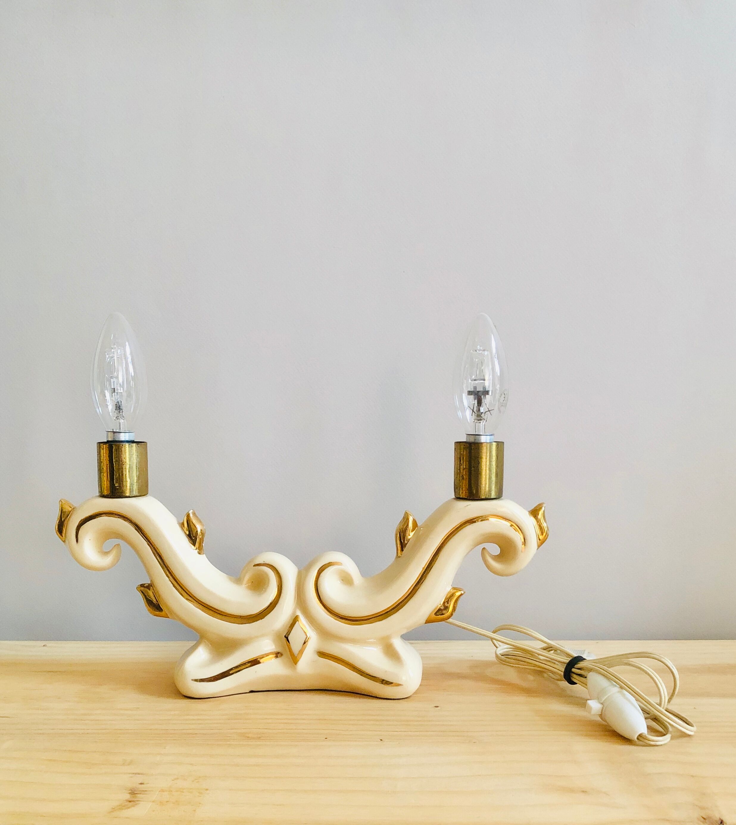 Ceramic candlestick lamp