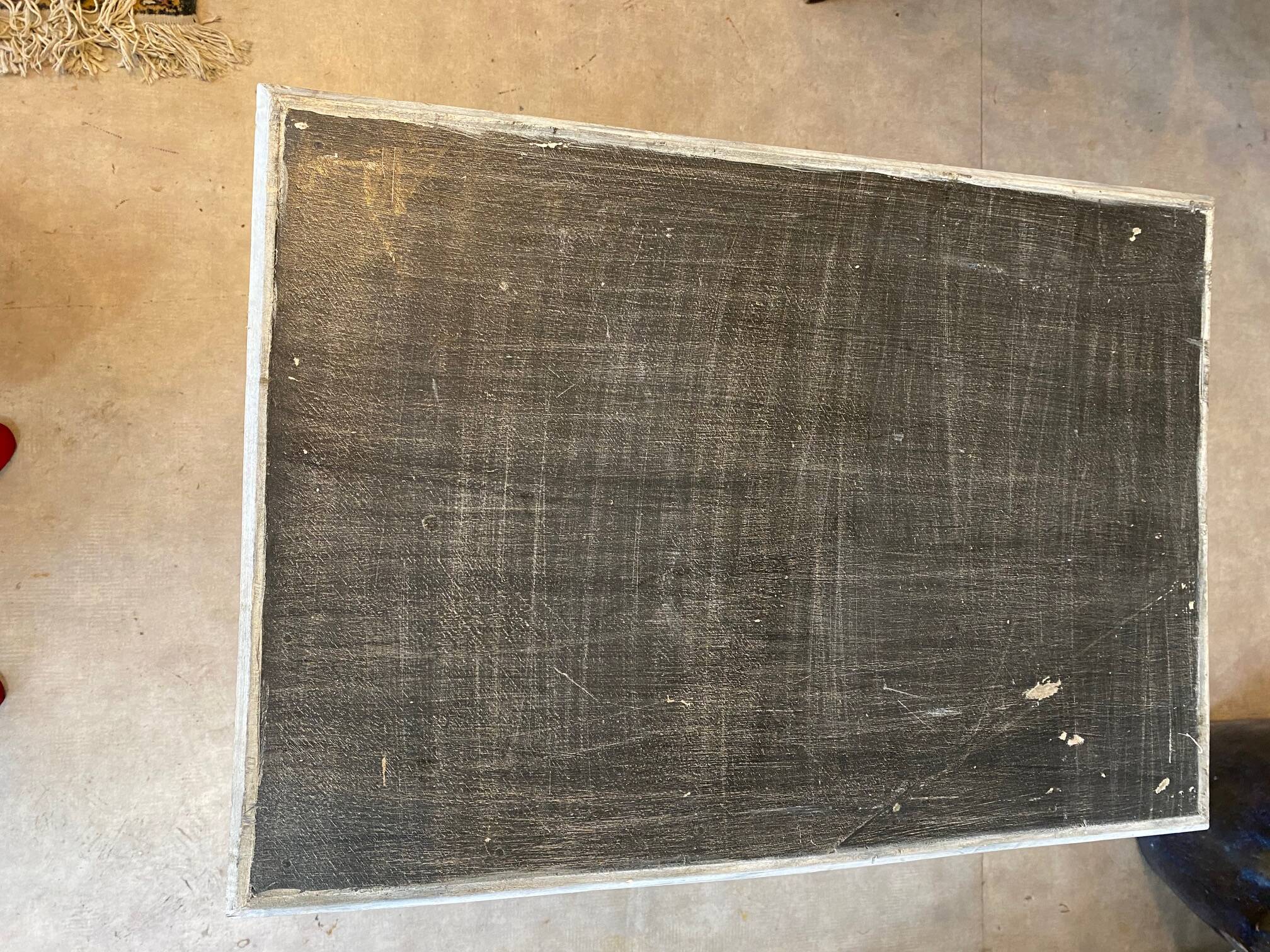 Antique professional furniture in patinated wood with 3 administration locker drawers