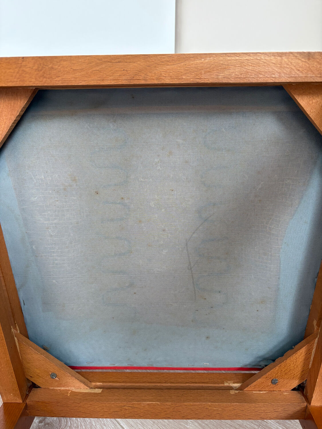 Bridge Vintage Armchair – Curved Design & Red Vinyl – 1950