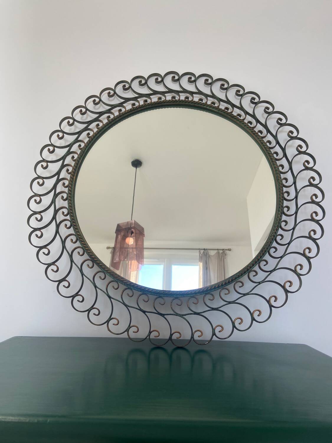 Vintage wrought iron mirror