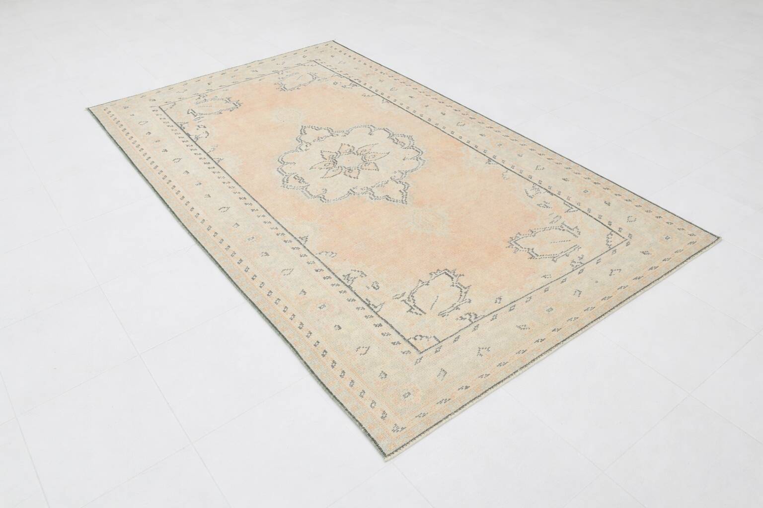 5x9 Soft Orange Handwoven Vintage Persian Rug, 157x263 Cm