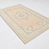 5x9 Soft Orange Handwoven Vintage Persian Rug, 157x263 Cm