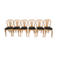 Series of 6 bistro chairs in curved wood seated skaï black