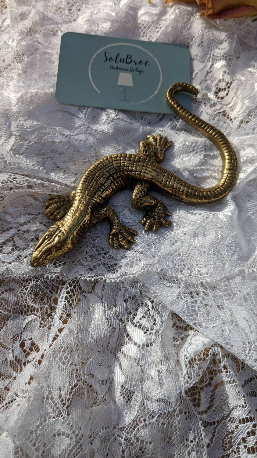 Gilt bronze lizard