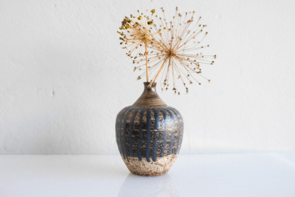 Vase brutaliste scandinave en céramique par Mari Simmulson pour Upsala Ekeby, Suède, années 1970